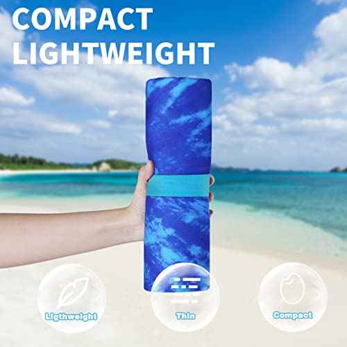 Microfiber Beach Towel Oversized 71x32 Multiple with Bag 4 Pack Bulk (4 Count)