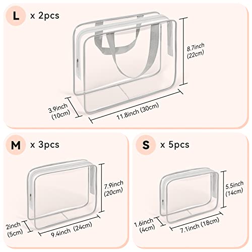 10 PCS Clear Travel Bags for Toiletries (10 Count)