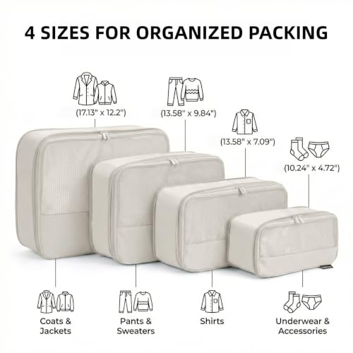 4 Piece Compression Packing Cubes for 3 (4 Count)