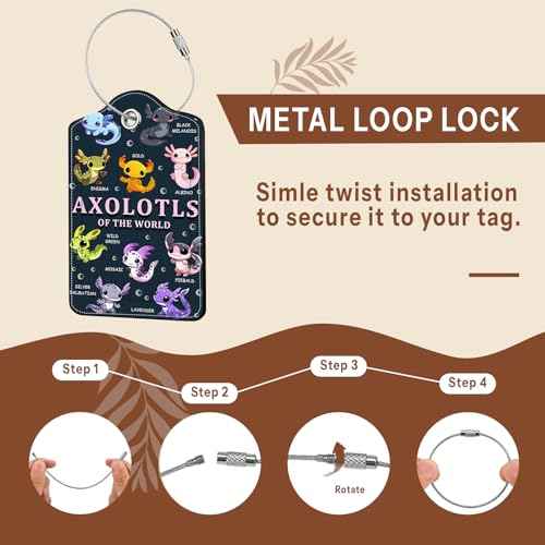 2 Pcs Axolotl Luggage Tags for Suitcase (2 Count)