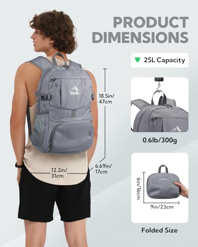 Small Lightweight Packable Hiking Backpack Foldable Travel Daypack