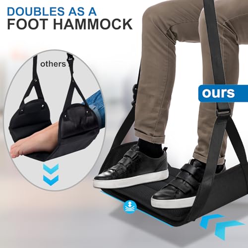 Airplane Foot Hammock （ Memory Foam） 2 in 1 Removable Support Pad (12.8 Ounce)