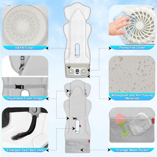 Baby Stroller Cooling Pad with 2 Fans