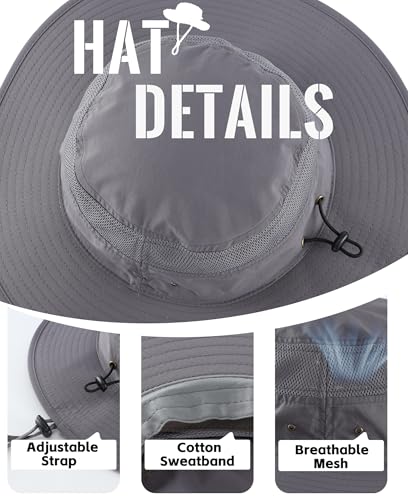 UPF 50+ Men's Sun Hat Wide Brim UV Sun Protection Bucket Hat for Mens Fishing Hat Womens Beach Safari Garden Golf