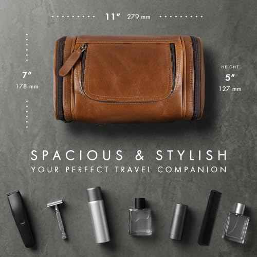 Real Leather Toiletry Bag for Men