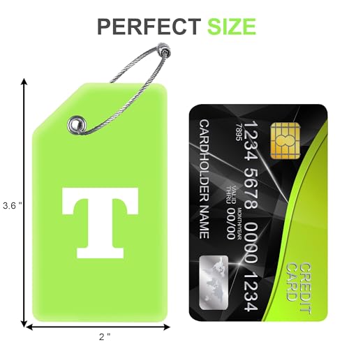 8 Pack Initial Luggage Tags for Suitcases Airplane Travel Essentials (8 Count)