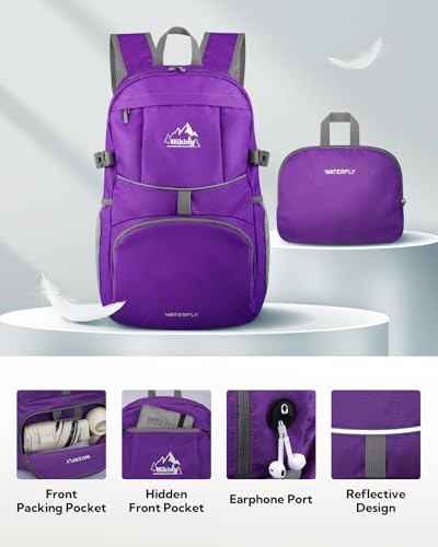 Large Lightweight Packable Hiking Backpack Foldable Travel Daypack