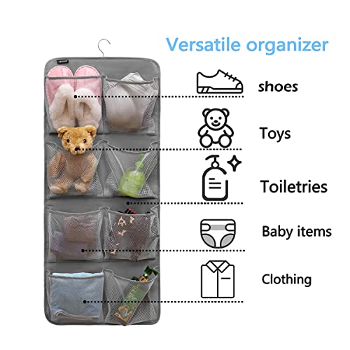 Dual Sided Hanging Closet Organizer for Socks Underwear Bra Kids Storage Organizer for Baby Clothes Toddler Shoes with 26 Pockets