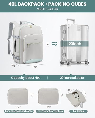 40L Travel Backpack Flight Approved Carry on Backpack