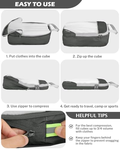 Compression Packing Cubes for Travel (6 Count)