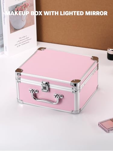 Makeup Box with Detachable Magnetic LED Mirror