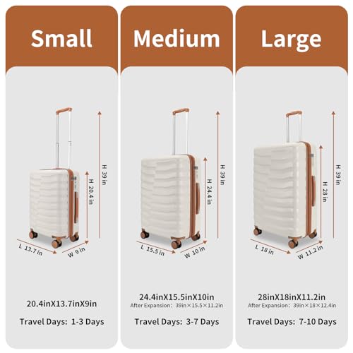 3 Piece Hardshell Travel Luggage Set (3 Count)