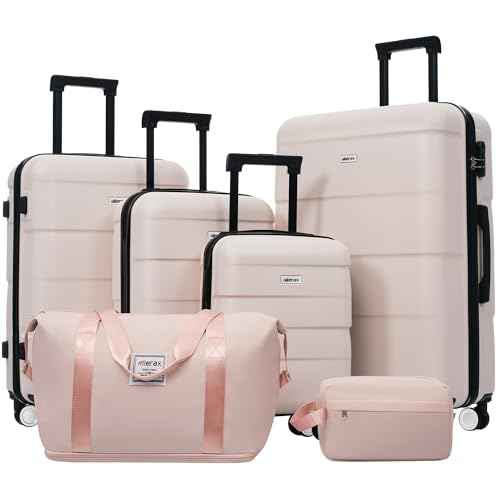 Luggage Set 6 Piece Carry on Hardcase Suitcase with Travel Bags (6 Count)