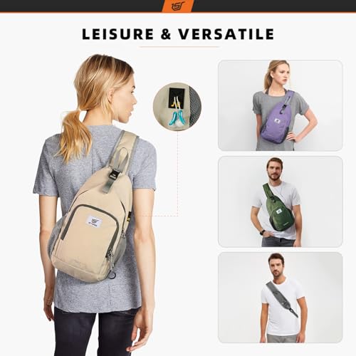 Sling Bag RFID Crossbody Sling Backpack Cross Body Shoulder Bag Travel Hiking Daypack for Women Men