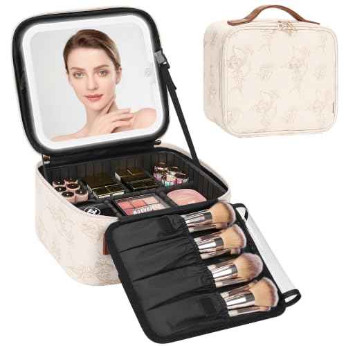 Travel Makeup Bag with LED Mirror