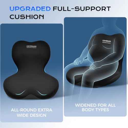 Upgraded] Car Seat Cushion and Lumbar Support Pillow One Piece