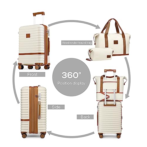 Luggage Set 3 Piece Suitcase Sets with Spinner Wheel (6 Count)
