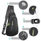 Small Sling Bag Lightweight Crossbody Bag for Women Men Hiking Backpack Travel Shoulder Bag Chest Daypack for Gym Work Outdoor Sports Black