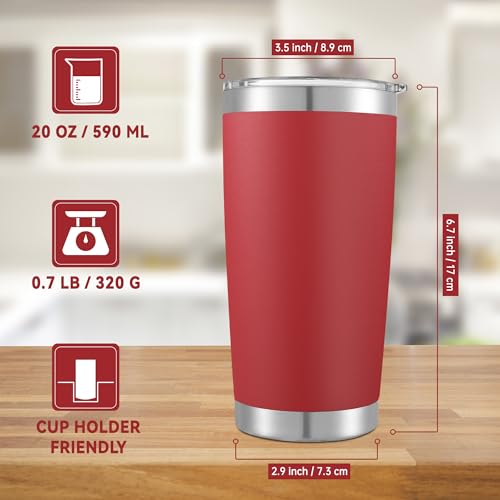 20 oz Tumblers Bulk Stainless Steel Tumbler with Lid (6 Count)