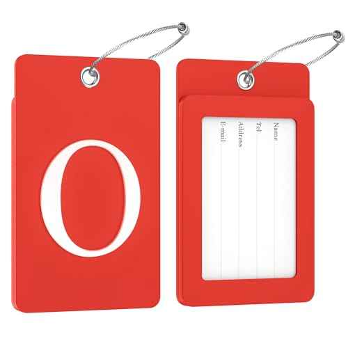 2 Pack Initial Luggage Tags for Suitcases Airplane Travel Essentials (2 Count)