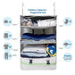 Stow-N-Go Hanging Travel Shelves, Packing Organizer for Luggage. Carry on Closet for Suitcase. Expandable Packing Cube. Travel Essentials. (Light Gray - XL, XL = (L) 17.7" x (W) 11.8")