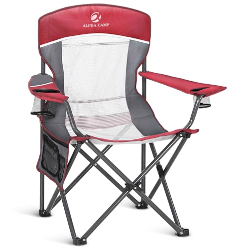 Heavy Duty 400lbs Mesh Back Camping Chairs with Lumbar Support