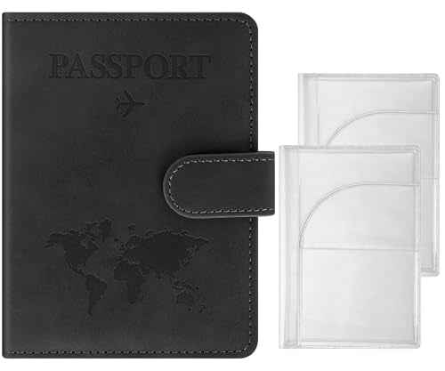 3 Pack Passport Holder + 2 PVC Covers (3 Count)