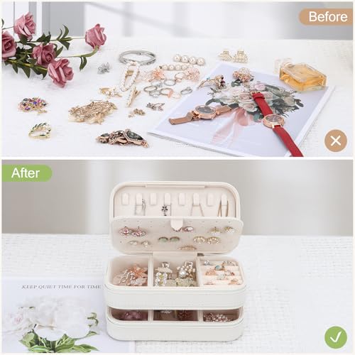 Small Travel Jewelry Box with Double Zipper