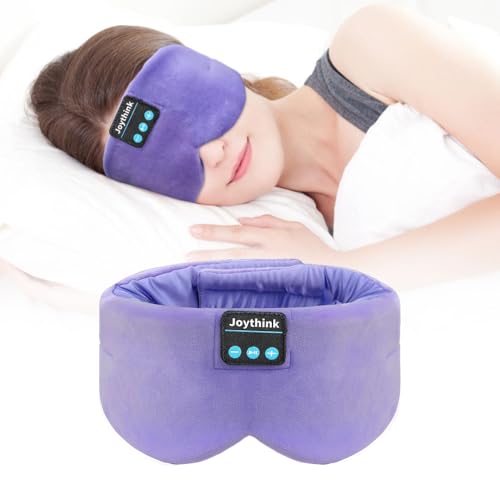 Sleep Headphones Bluetooth Sleep Mask Silk Headband Earphones Bluetooth Eye Mask for Sleeping On Side Blackout Soft Sleep Earphones Music Kids Children Eye Cover Purple