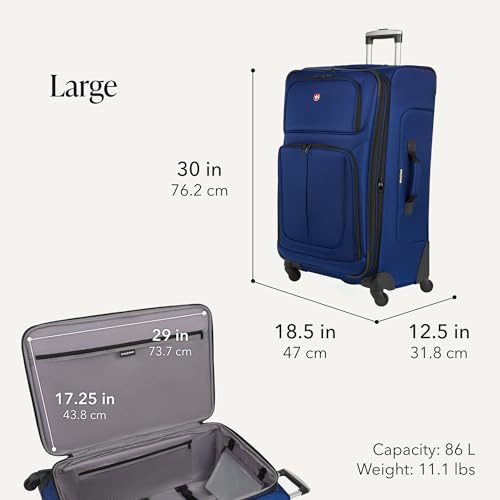 Sion Softside Expandable Spinner Luggage Durable Lightweight Travel Suitcase (3 Count)