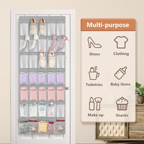 35 Large Pockets Over The Door Shoe Organizer