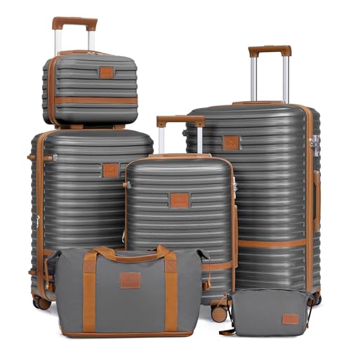 Luggage Set 3 Piece Suitcase Sets with Spinner Wheel (6 Count)