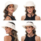 Sun Hats for Women Bucket Hat UV Protection Fishing Hat Wide Brim Safari Hats 2 in 1 Zip