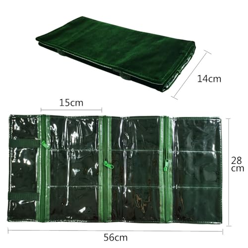 Travel Jewelry Roll Bag Portable Organizer Pouch With Grids&PVC Cover Storage Bags for Necklace