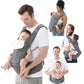 6-in-1 Baby Carrier with Hip Seat, Ergonomic Newborn to Toddler Carrier 7–50 lbs, Front Back Hip Carry, Lumbar Support, Sun Hood, Safety-Certified, Gray
