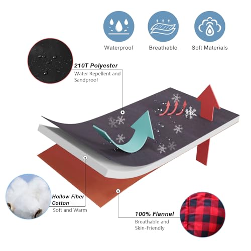0 Degree Sleeping Bag Cotton Flannel Winter Cold Weather for Adults XXL Sleeping Bag 4 Season Big and Tall with Compression Sack