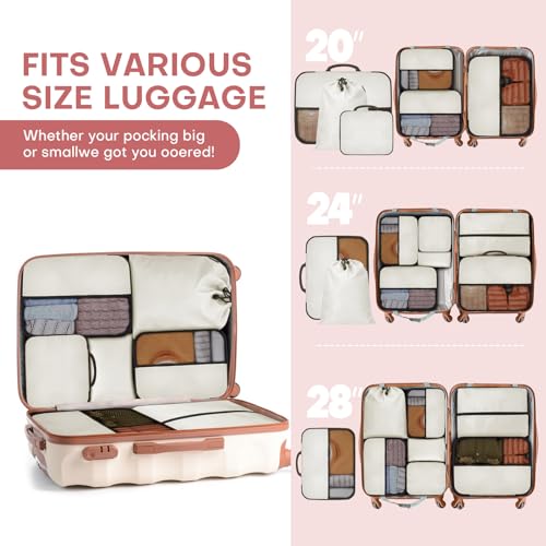8 PCS Compression Packing Cubes for Travel Women