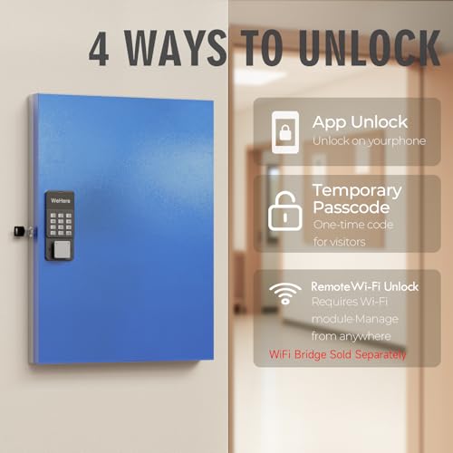 72 Key Lock Box Smart Key Organier Cabinet with Keypad & App for Office (72 Count)