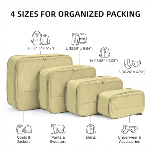 4 Piece Compression Packing Cubes for 3 (4 Count)