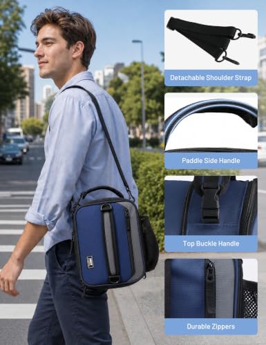 Expandable Small Lunch Box for Men Women Kids to Work School Navy