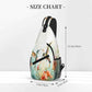 Sling Bag Hummingbird Flower Watercolor Hiking Daypack Crossbody Shoulder Backpack Travel Chest Pack for Men Women