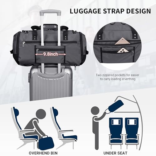 Duffle Bag for Men 3 in 1 Convertible 40L Nylon Gym Travel Backpack