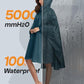 Adult Rain Poncho Waterproof Hooded Zipper Raincoat with Pockets