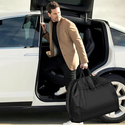 6.5" Gusseted Heavy Duty Garment Bags for Travel 43" Suit Bags for Closet Storage Hanging Clothes Bag with Pockets Mens Suit Holder for Shirts (2 Count)