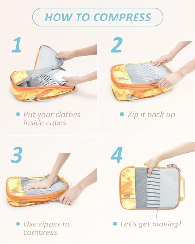 6 Set Compression Packing Cubes for Travel (6 Count)