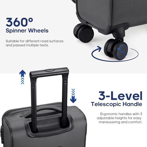 Expandable Carry On Luggage 22x14x9 Airline Approved