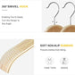 Slim Natural Wood Hangers with Extra Soft Non (18 Count)