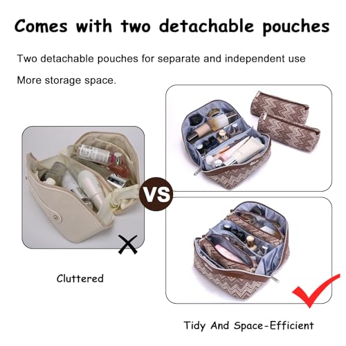 Travel Makeup Bag Cosmetic Bags for Women (3 Count)