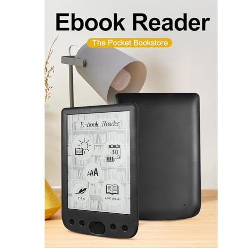 6 Inch E Reader Digital Reader Electronic Book Reader with 800x600 High Resolution Screen Multifunctional Navigation Buttons for PDF EPUB TXT DOC FB2 MOBI