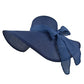 Women Wide Brim Bow Straw Hat Floppy Foldable Beach Sun Hat Roll up Cap UPF 50+